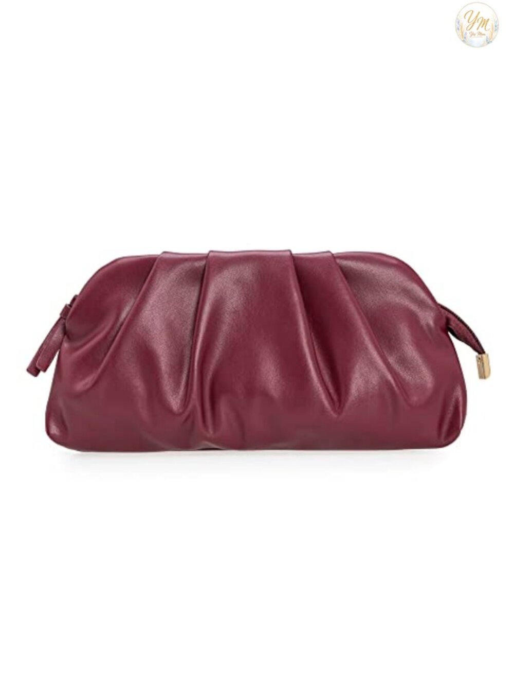 Soft Vegan Leather Pleated Clutch with Detachable Chain Strap Evening Bag